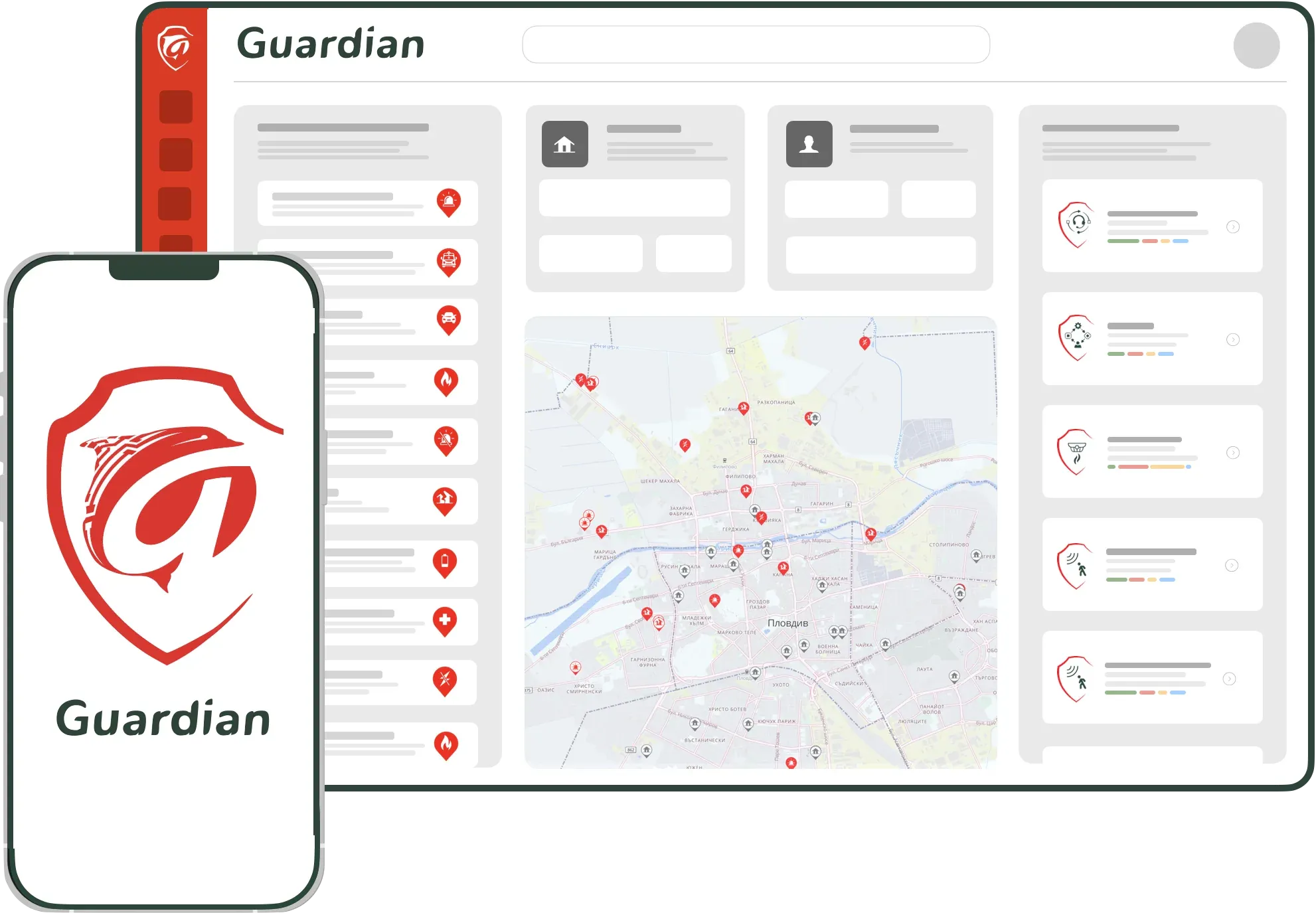 Guardian app on devices